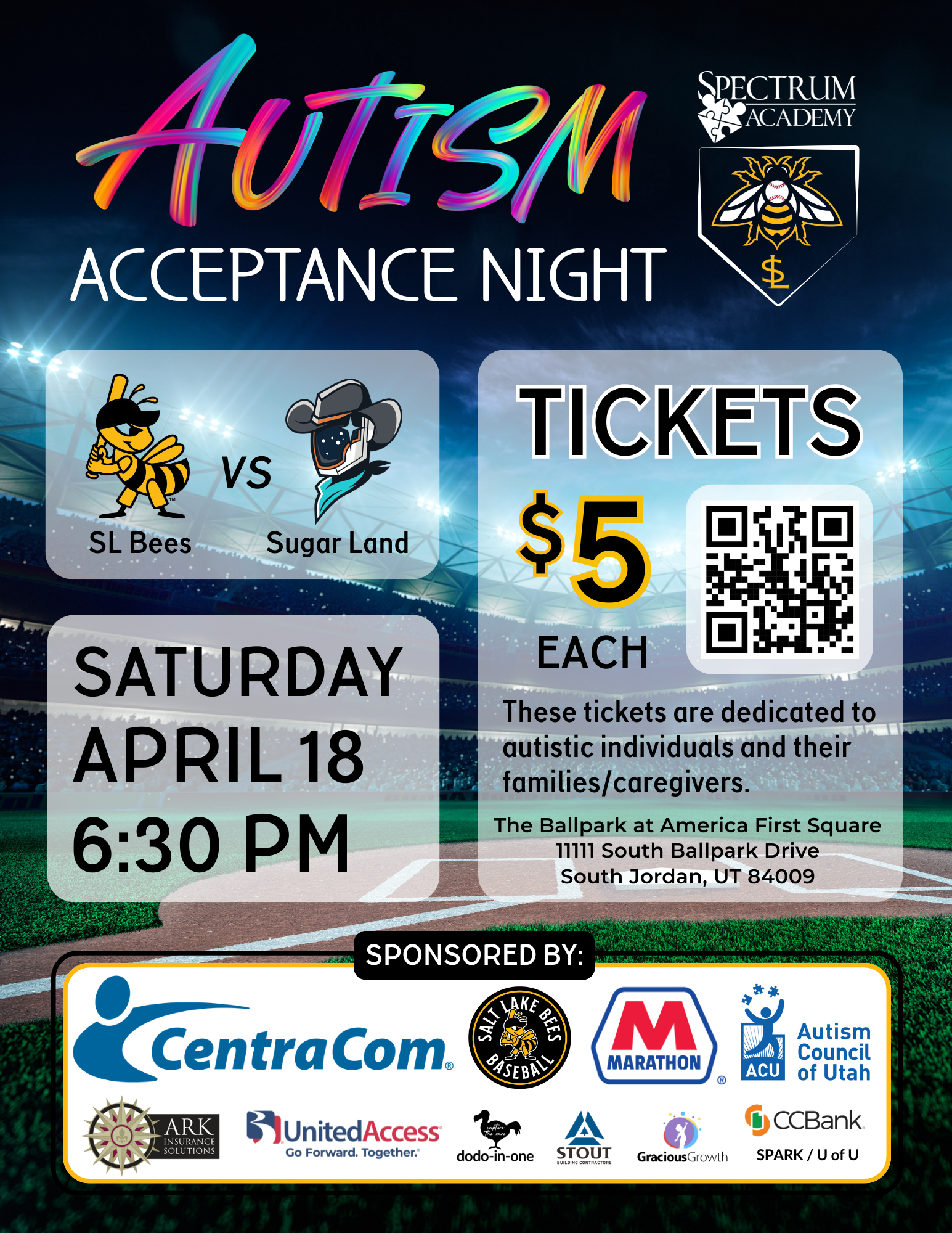SL Bees Autism Night